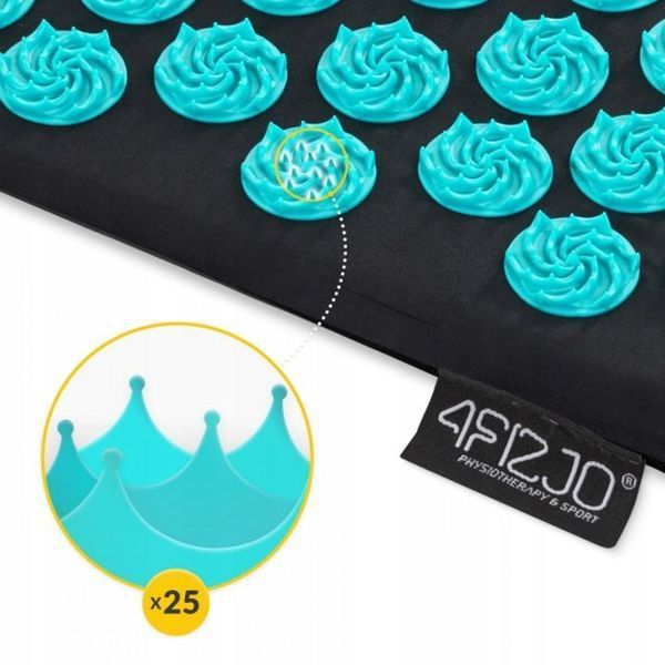 Килимок акупунктурний з подушкою 4FIZJO Ergo Mat Аплікатор Кузнєцова Black/Blue (P-5907739313911) 145614-2692 фото