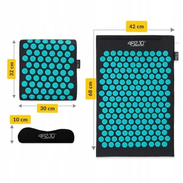 Килимок акупунктурний з подушкою 4FIZJO Ergo Mat Аплікатор Кузнєцова Black/Blue (P-5907739313911) 145614-2692 фото