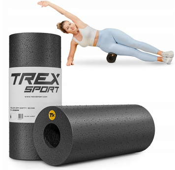 Роллер масажер гладкий Trex Sport TX-033EPR EPP 33 см чорний 5902308233324 фото
