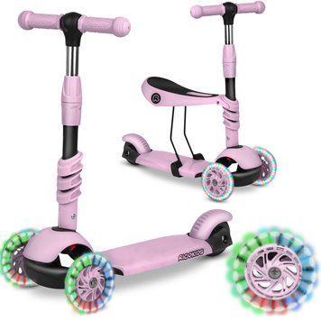 Самокат дитячий триколісний Ricokids Cubi рожевий 765501 фото