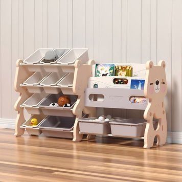 Стелаж з контейнерами + книжкова полиця 2в1 &ldquo;Cutie Maxi&rdquo; Рожевий 22480-163765 фото