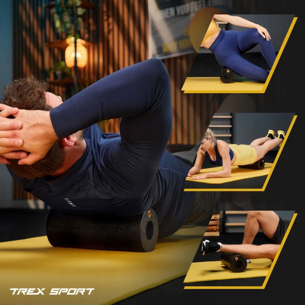 Роллер масажер гладкий Trex Sport TX-033EPR EPP 33 см чорний 5902308233324 фото