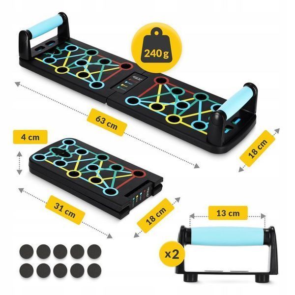 Упори (дошка) для віджимань зі змінним хватом 4FIZJO Push-up Board складна (P-5907739312785) P-5907739312785 фото