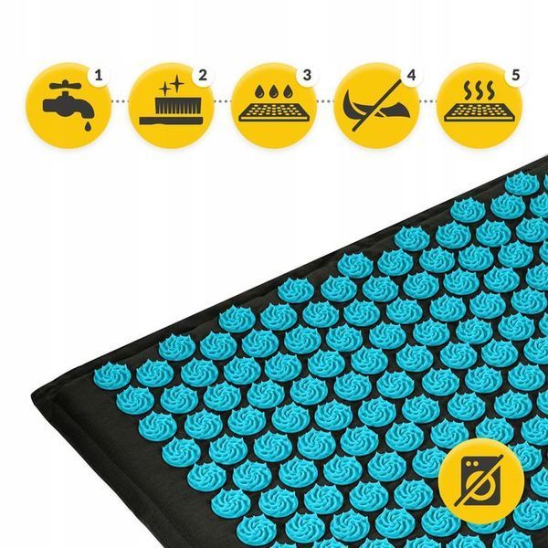 Килимок акупунктурний з подушкою 4FIZJO Eco Mat Аплікатор Кузнєцова Black/Blue (P-5907739316684) 154680-2692 фото