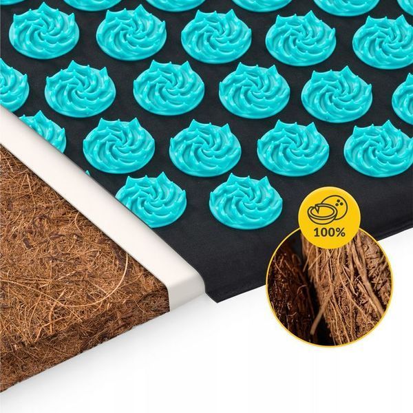 Килимок акупунктурний з подушкою 4FIZJO Eco Mat Аплікатор Кузнєцова Black/Blue (P-5907739316684) 154680-2692 фото