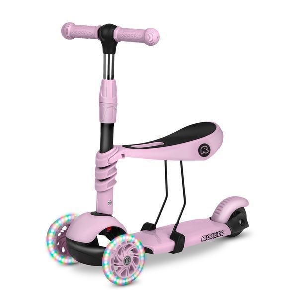 Самокат дитячий триколісний Ricokids Cubi рожевий 765501 фото