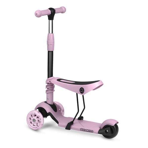 Самокат дитячий триколісний Ricokids Cubi рожевий 765501 фото