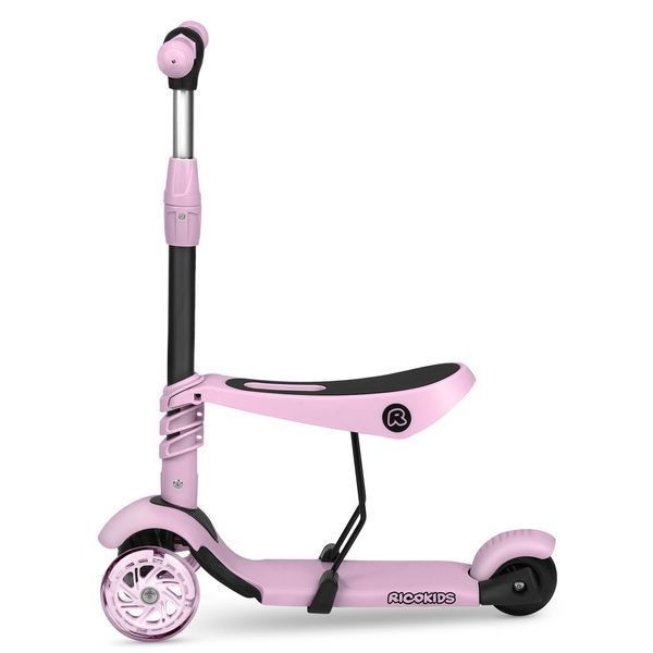 Самокат дитячий триколісний Ricokids Cubi рожевий 765501 фото