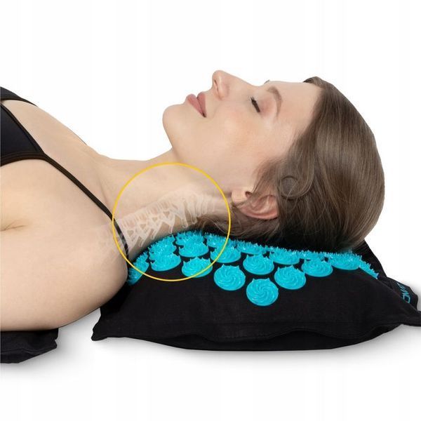 Килимок акупунктурний з подушкою 4FIZJO Eco Mat Аплікатор Кузнєцова Black/Blue (P-5907739316684) 154680-2692 фото