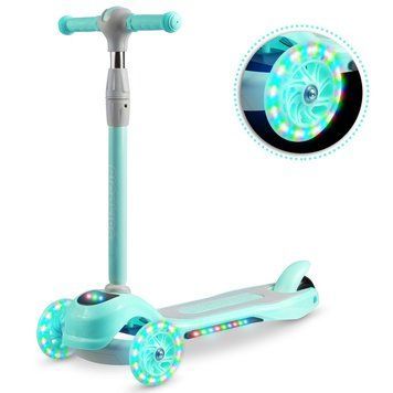 Самокат дитячий триколісний Ricokids Piko м&rsquo;ятний з LED колесами 765000 фото