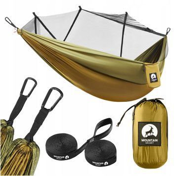 Гамак туристичний Mountain Goat 270 x 140 см з москітною сіткою, одномісний, підвісний Olive (P-5905973403153) P-5905973403153 фото