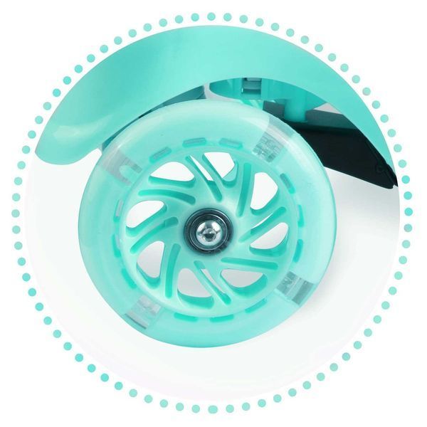 Самокат дитячий триколісний Ricokids Piko м&rsquo;ятний з LED колесами 765000 фото