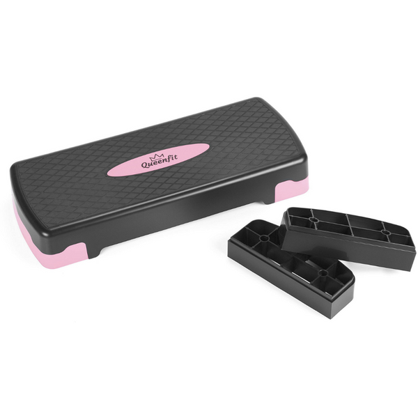 Степ-платформа QueenFit 2-х рівнева чорно-рожева 5907766664048 фото