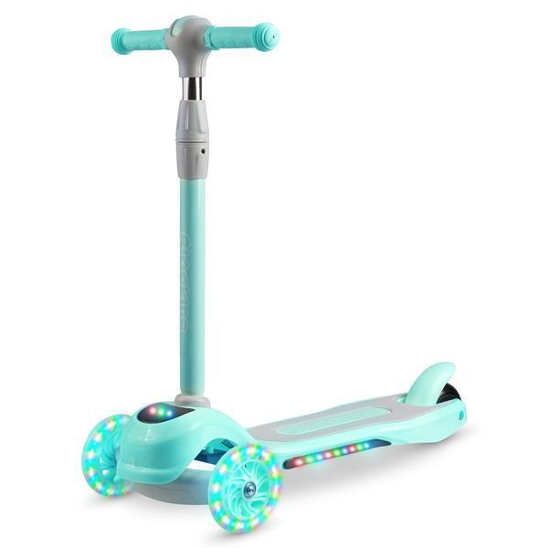 Самокат дитячий триколісний Ricokids Piko м&rsquo;ятний з LED колесами 765000 фото