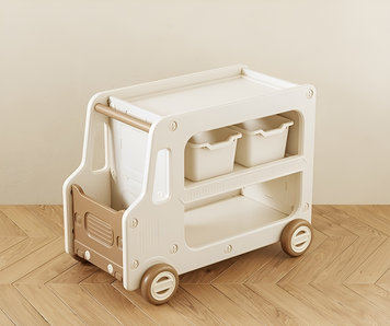 Стелаж-машинка з контейнерами Terrio &ldquo;Lorry&rdquo; Коричнево-білий 22383-163765 фото