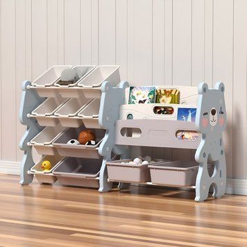 Стелаж з контейнерами + книжкова полиця 2в1 &ldquo;Cutie Maxi&rdquo; Блакитний 22481-163765 фото