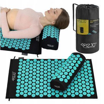 Килимок акупунктурний з валиком 4FIZJO Classic Mat Аплікатор Кузнєцова Black/Blue (P-5905973402385) 154570-2692 фото