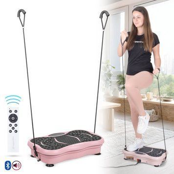 Вібраційна платформа inSPORTline Maviro (рожева, 99 рівнів, Bluetooth, 200 Вт) 27008-3 фото