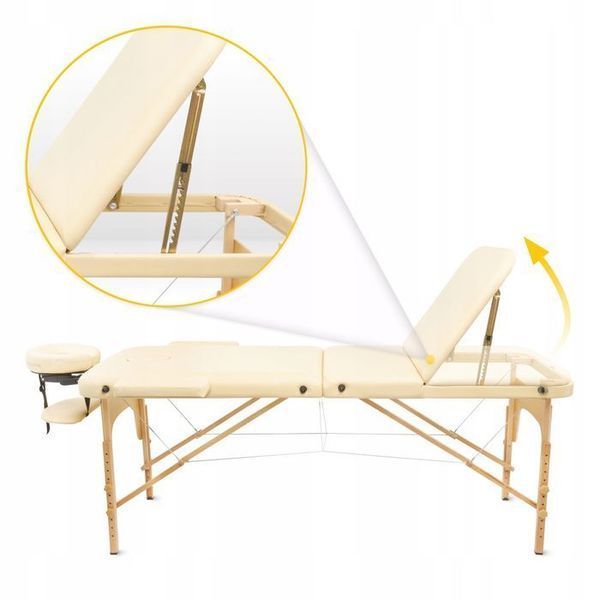 Масажний стіл складний 4FIZJO Massage Table+ Wood W60 Beige (P-5907739318367) 147871-2692 фото