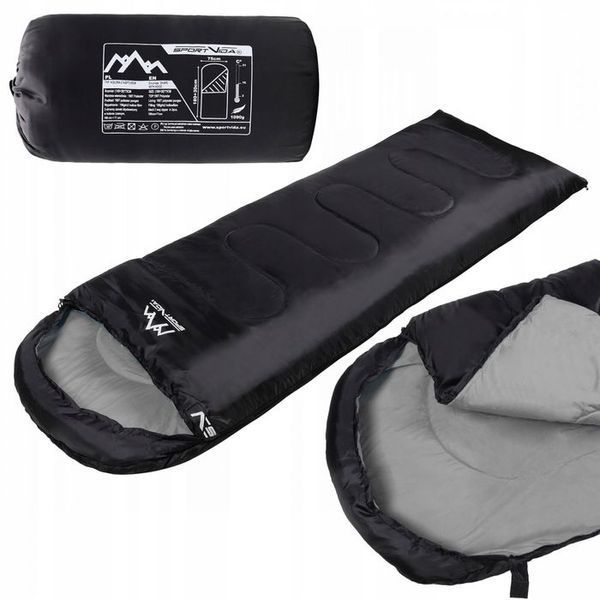 Спальний мішок (спальник) ковдра SportVida SV-CC0062 +2 ...+21&deg;C R Black/Grey SV-CC0062 фото