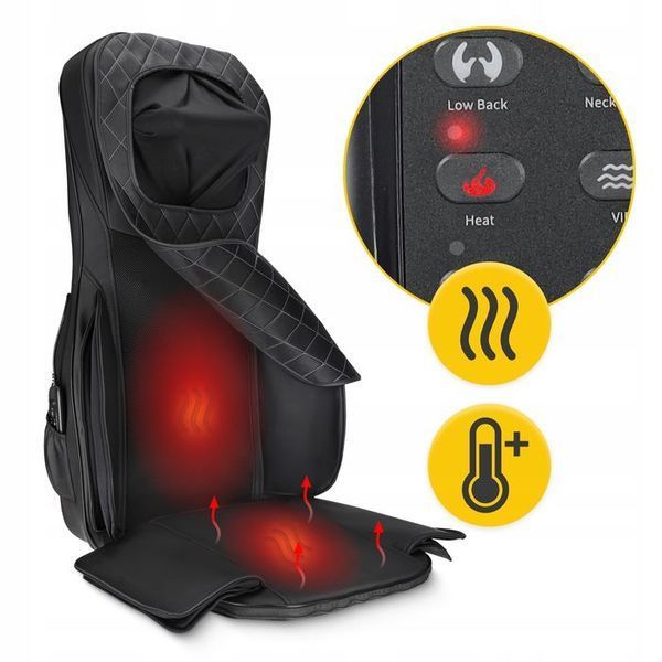 Масажна накидка 4FIZJO Shiatsu багатофункціональна, з підігрівом Black (P-5905973403528) P-5905973403528 фото