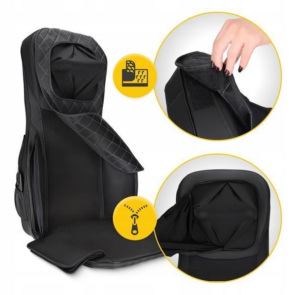 Масажна накидка 4FIZJO Shiatsu багатофункціональна, з підігрівом Black (P-5905973403528) P-5905973403528 фото