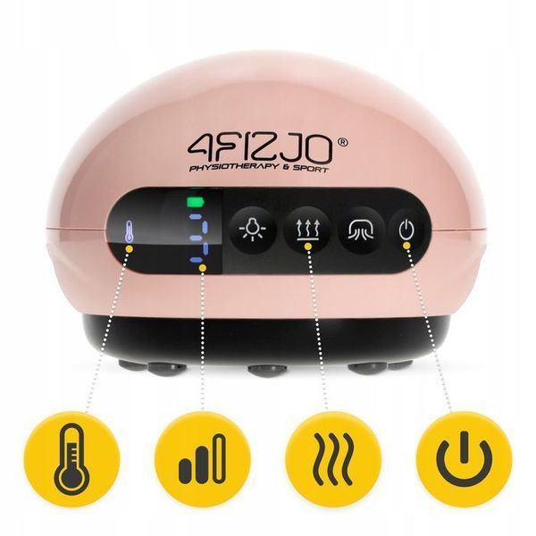 Масажна вакуумна банка 4FIZJO акумуляторна з ІЧ прогрівом Pink (P-5907739318701) P-5907739318701 фото