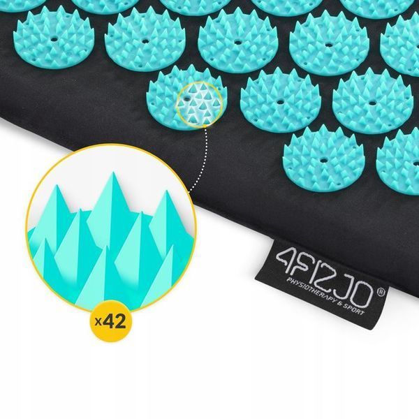 Килимок акупунктурний з валиком 4FIZJO Classic Mat Аплікатор Кузнєцова Black/Blue (P-5905973402385) 154570-2692 фото
