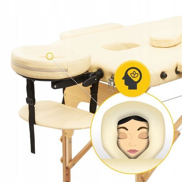 Масажний стіл складний 4FIZJO Massage Table+ Wood W60 Beige (P-5907739318367) 147871-2692 фото