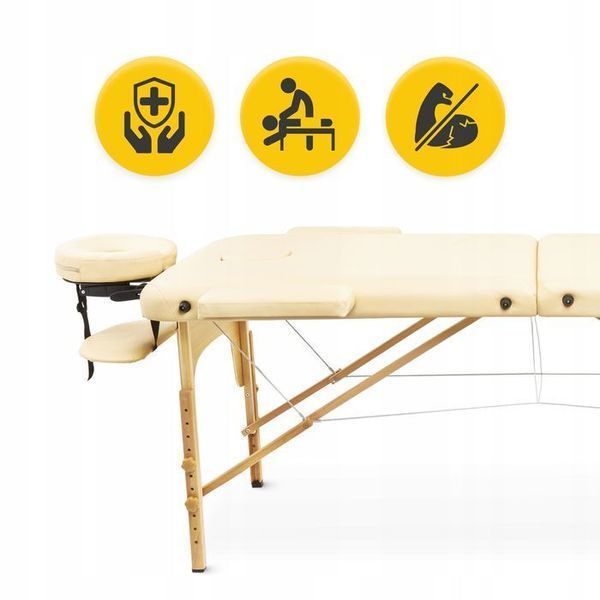 Масажний стіл складний 4FIZJO Massage Table+ Wood W60 Beige (P-5907739318367) 147871-2692 фото
