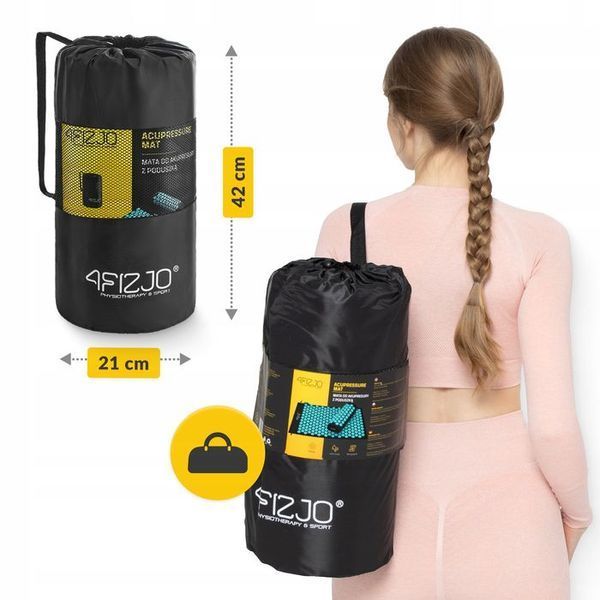 Килимок акупунктурний з валиком 4FIZJO Classic Mat Аплікатор Кузнєцова Black/Blue (P-5905973402385) 154570-2692 фото