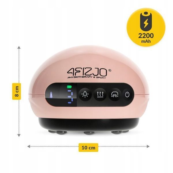 Масажна вакуумна банка 4FIZJO акумуляторна з ІЧ прогрівом Pink (P-5907739318701) P-5907739318701 фото