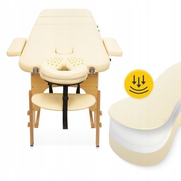 Масажний стіл складний 4FIZJO Massage Table+ Wood W60 Beige (P-5907739318367) 147871-2692 фото