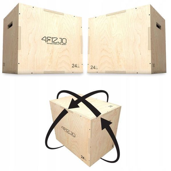 Бокс пліометричний 4FIZJO 3 в 1 75 x 60 x 50 см дерев'яний (P-5907739317469) P-5907739317469 фото