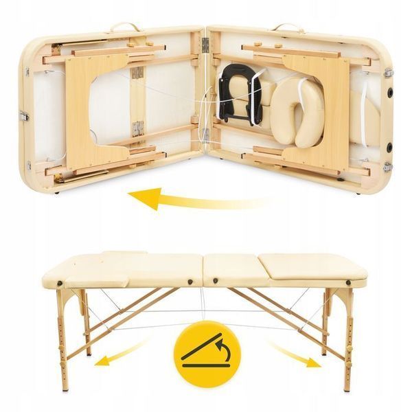 Масажний стіл складний 4FIZJO Massage Table+ Wood W60 Beige (P-5907739318367) 147871-2692 фото