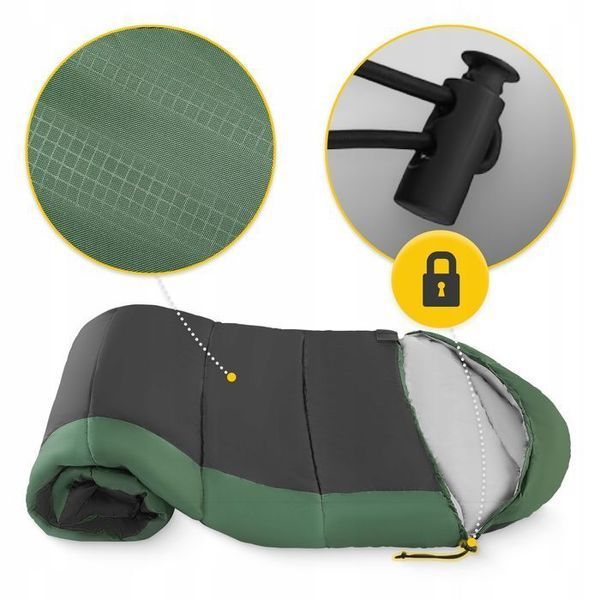 Спальний мішок (спальник) кокон Mountain Goat Pro+ 0 ...+10&deg;C R Black/Olive (P-5905973400978) 154284-2692 фото