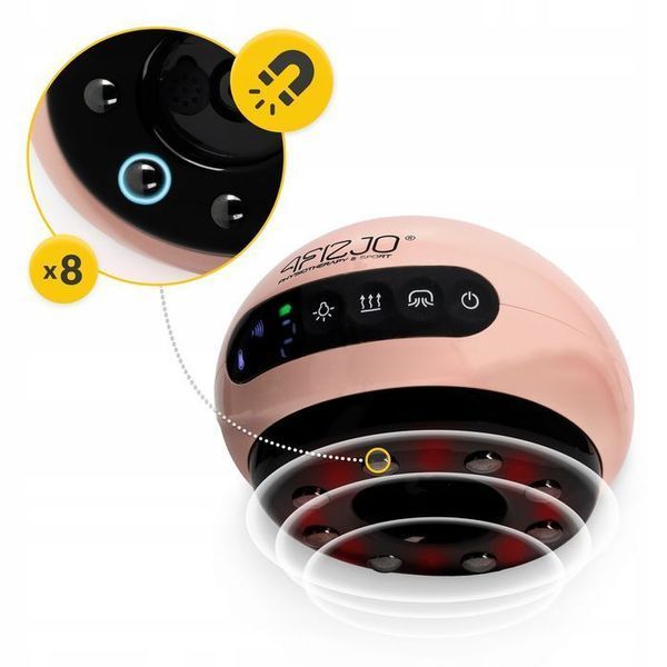 Масажна вакуумна банка 4FIZJO акумуляторна з ІЧ прогрівом Pink (P-5907739318701) P-5907739318701 фото