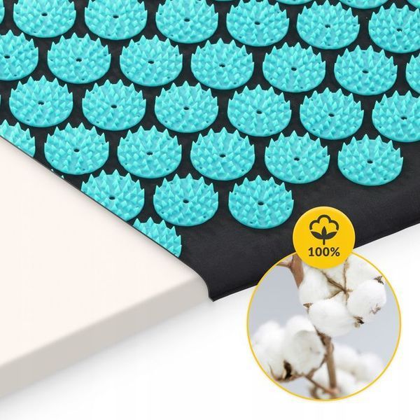 Килимок акупунктурний з валиком 4FIZJO Classic Mat Аплікатор Кузнєцова Black/Blue (P-5905973402385) 154570-2692 фото