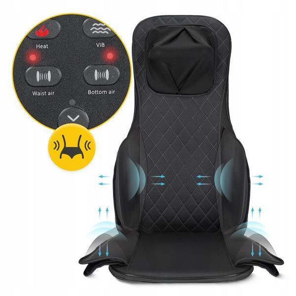 Масажна накидка 4FIZJO Shiatsu багатофункціональна, з підігрівом Black (P-5905973403528) P-5905973403528 фото