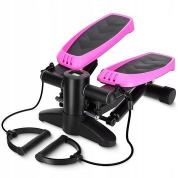 Степпер (міні-степпер) 4FIZJO Evo з еспандерами Black/Pink (P-5905973403870) 147881-2692 фото