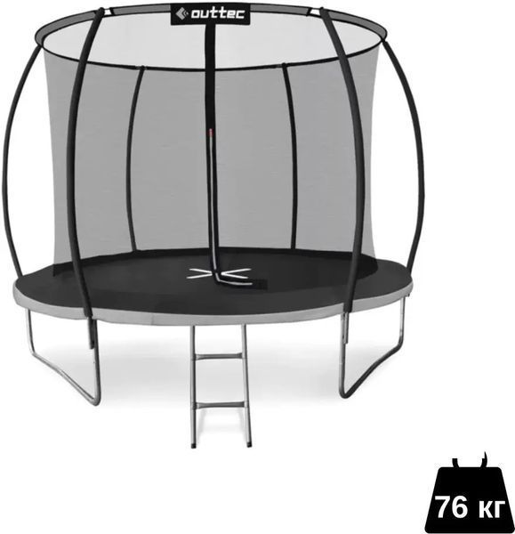 Батут OUTTEC Pumpkin з внутрішньою сіткою 12 футів 374 см чорно-сірий V376582 фото