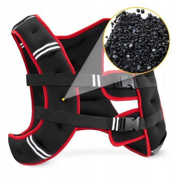 Жилет-обважнювач для тренувань 4FIZJO 5 кг Black/Red (P-5905973402156) P-5905973402156 фото