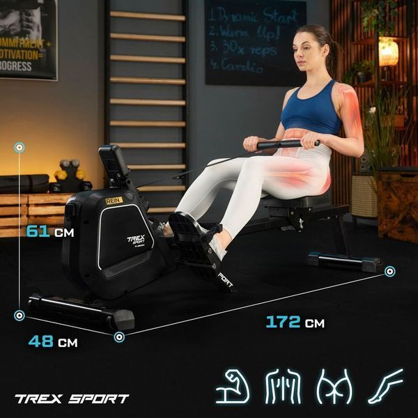 Гребний тренажер Trex Sport TX-580RM REIN black 5902308237537 фото