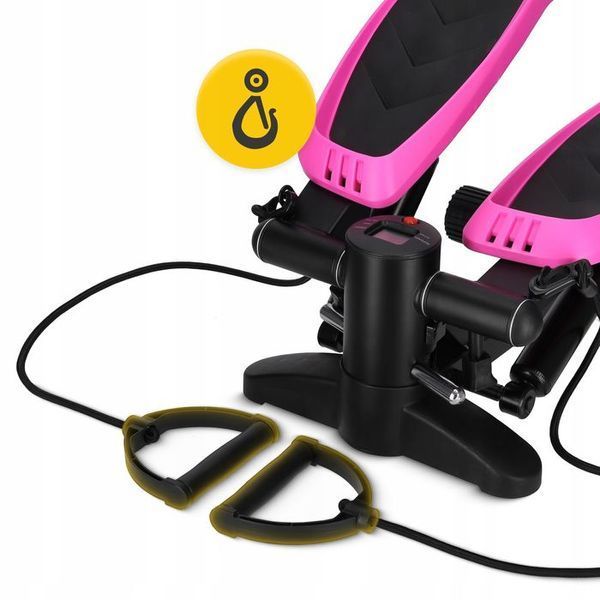 Степпер (міні-степпер) 4FIZJO Evo з еспандерами Black/Pink (P-5905973403870) 147881-2692 фото