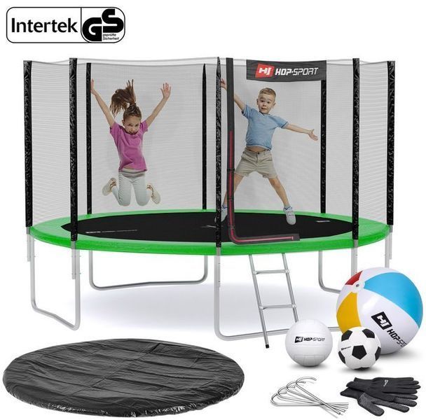 Батут Hop-Sport 12ft (366cm) green з зовнішньою сіткою 103868-1664 фото