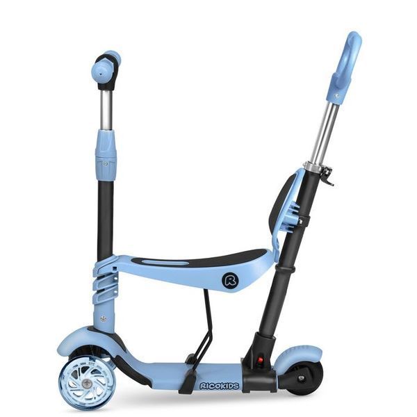 Самокат дитячий триколісний Ricokids Todi блакитно-сірий 765401 фото
