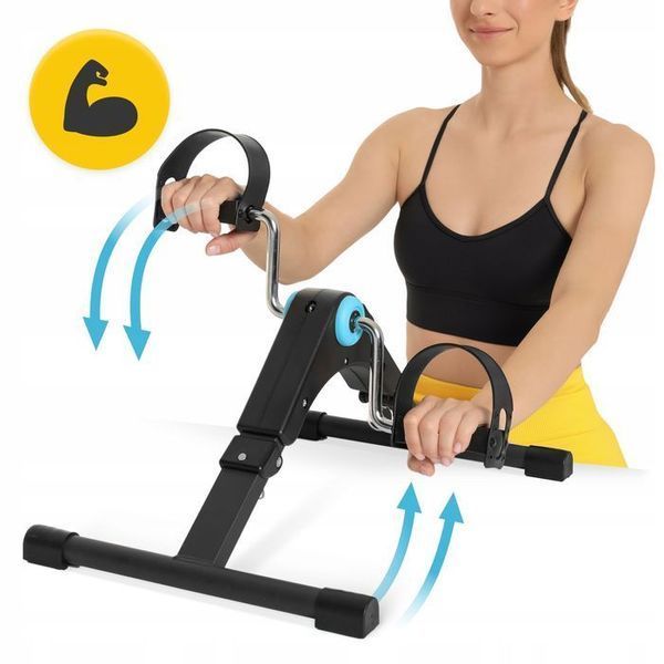 Міні велотренажер 4FIZJO Mini 2 в 1 для рук та ніг Black/Blue (P-5905973401685) 152619-2692 фото