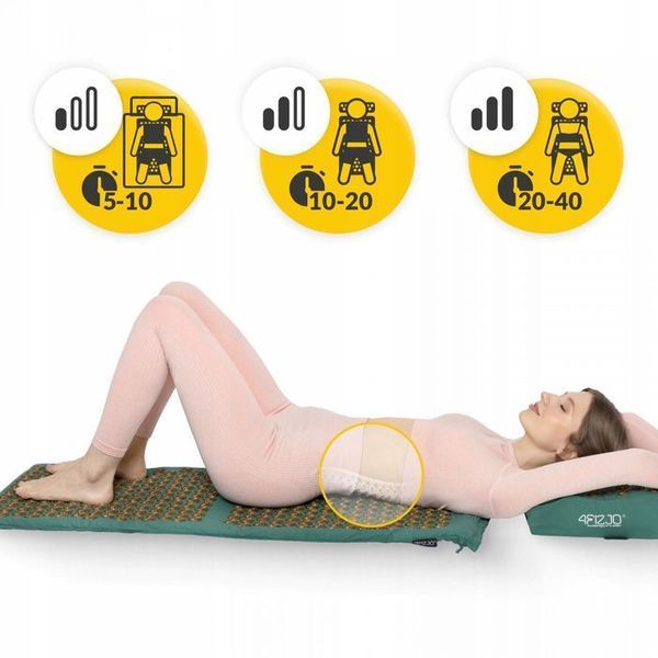 Килимок акупунктурний з подушкою 4FIZJO Ergo Mat XL Аплікатор Кузнєцова Navi Green/Gold (P-5907739315083) 144690-2692 фото