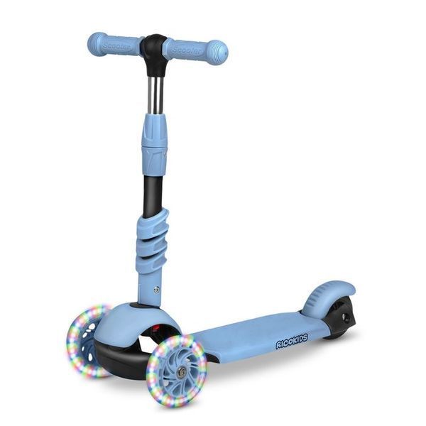 Самокат дитячий триколісний Ricokids Todi блакитно-сірий 765401 фото