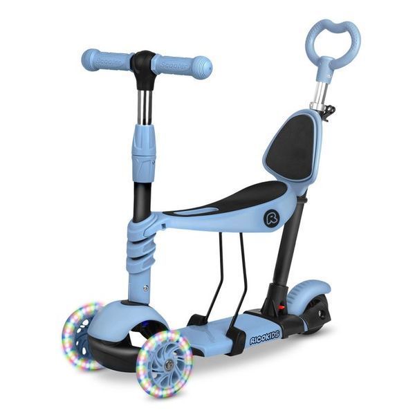 Самокат дитячий триколісний Ricokids Todi блакитно-сірий 765401 фото